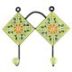 Pea Green Wheel Flower Ceramic Tile Hook
